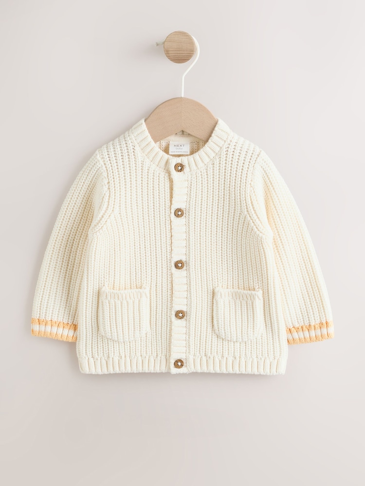 Yellow My Sunshine Knitted Embroidered Baby Cardigan - Image 1 of 7