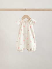 Pink Character All Over Printed Button Through Jersey Baby Rompers 4 Pack - Image 4 of 14