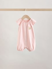 Pink Character All Over Printed Button Through Jersey Baby Rompers 4 Pack - Image 5 of 14