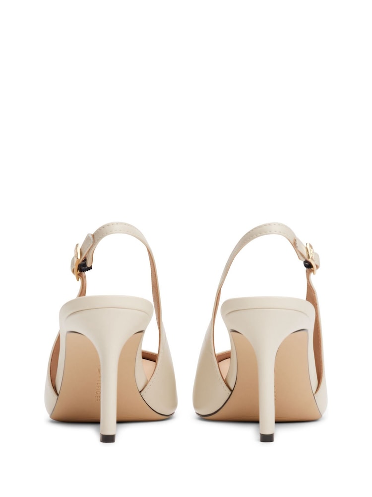 Tommy Hilfiger Leather Pointed Toe Slingback Heels - Bild 4 von 4
