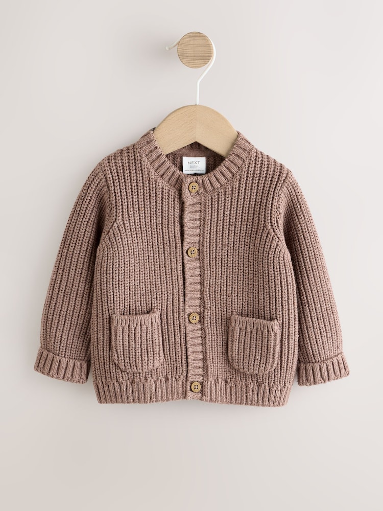 Brown Baby Bear Knitted Embroidered Baby Cardigan - Image 2 of 7 Brown Baby Bear Knitted Embroidered Baby Cardigan - Image 2 of 7
