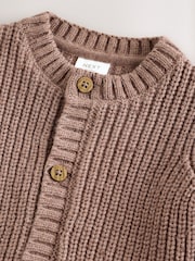 Brown Baby Bear Knitted Embroidered Baby Cardigan - Image 4 of 7