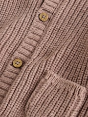 Brown Baby Bear Knitted Embroidered Baby Cardigan - Image 5 of 7