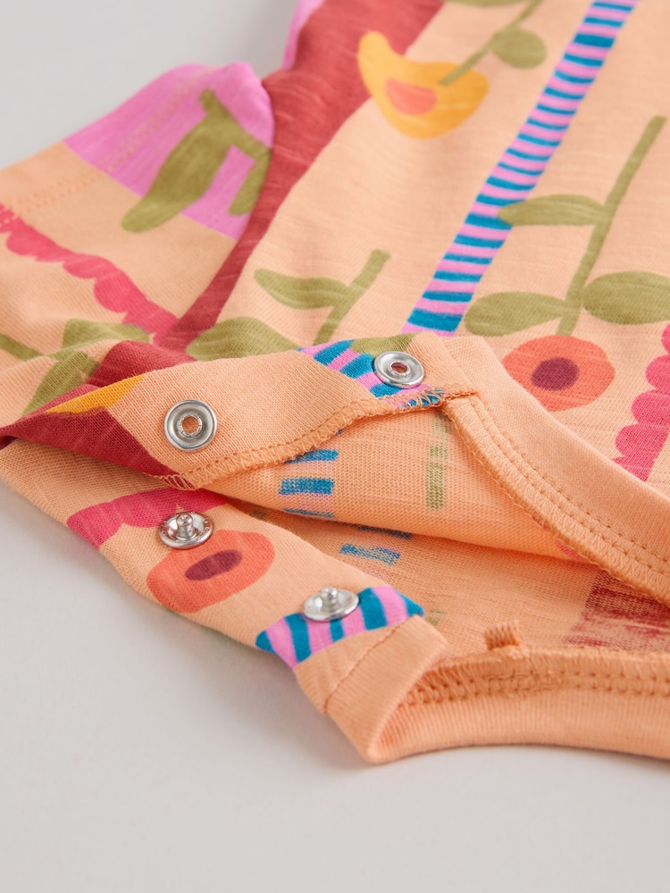 Red Sunbaked Patterened Jersey Baby Rompers 3 Pack - Image 10 of 10