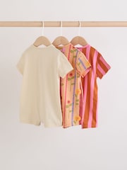 Red Sunbaked Patterened Jersey Baby Rompers 3 Pack - Image 2 of 10