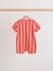 Red Sunbaked Patterened Jersey Baby Rompers 3 Pack - Image 6 of 10