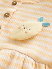 Blue and Lemon Printed Button T Shirt Jersey 3 Pack Baby Rompers - Image 14 of 14