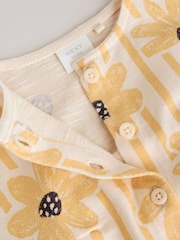 Yellow Floral Button Through 3 Pack Baby Rompers - Image 10 of 13