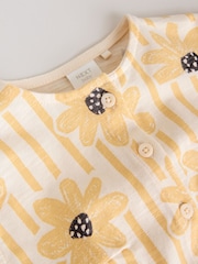 Yellow Floral Button Through 3 Pack Baby Rompers - Image 12 of 13