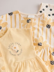 Yellow Floral Button Through 3 Pack Baby Rompers - Image 13 of 13