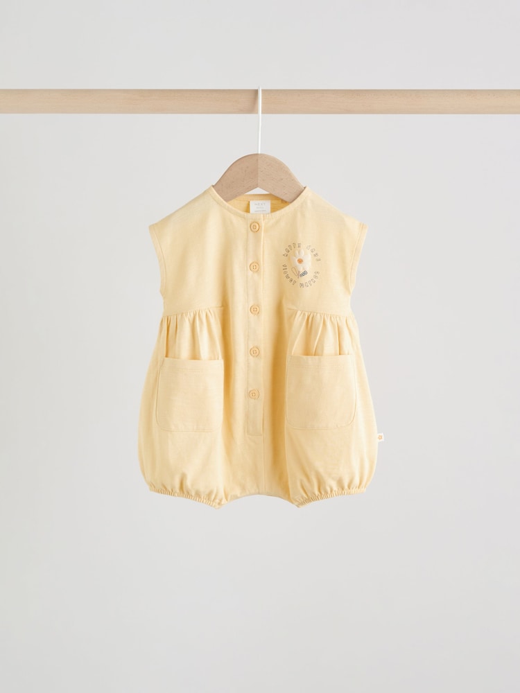 Yellow Floral Button Through 3 Pack Baby Rompers - Image 2 of 13 Yellow Floral Button Through 3 Pack Baby Rompers - Image 2 of 13