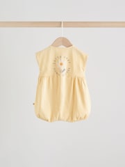Yellow Floral Button Through 3 Pack Baby Rompers - Image 6 of 13
