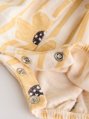 Yellow Floral Button Through 3 Pack Baby Rompers - Image 8 of 13