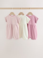 Minnie Mouse Embroidered Jersey Baby Rompers 3 Pack - Image 6 of 12