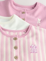 Minnie Mouse Embroidered Jersey Baby Rompers 3 Pack - Image 8 of 12