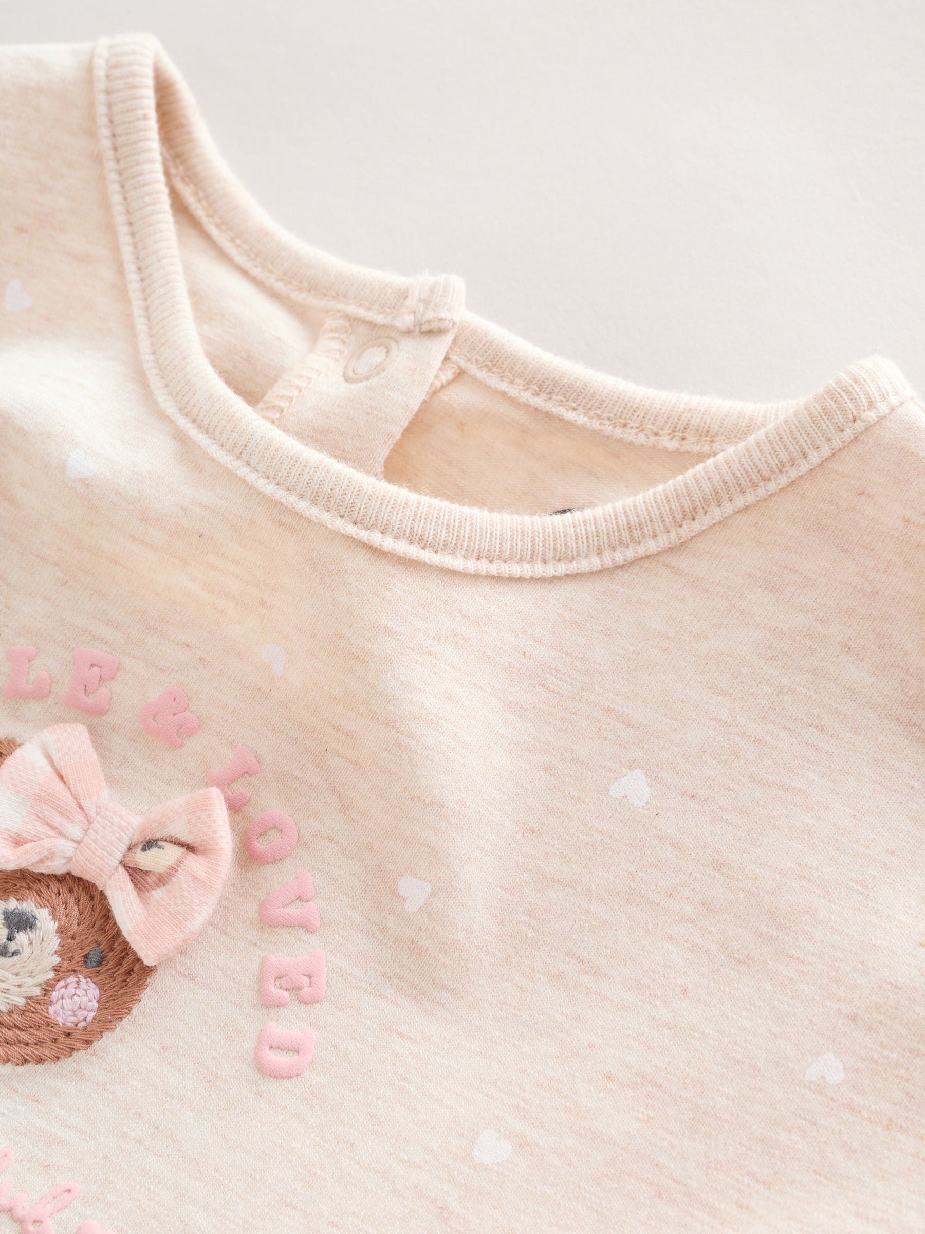 Buy Pink Bear Embroidered Jersey Baby Rompers 3 Pack from Next Romania