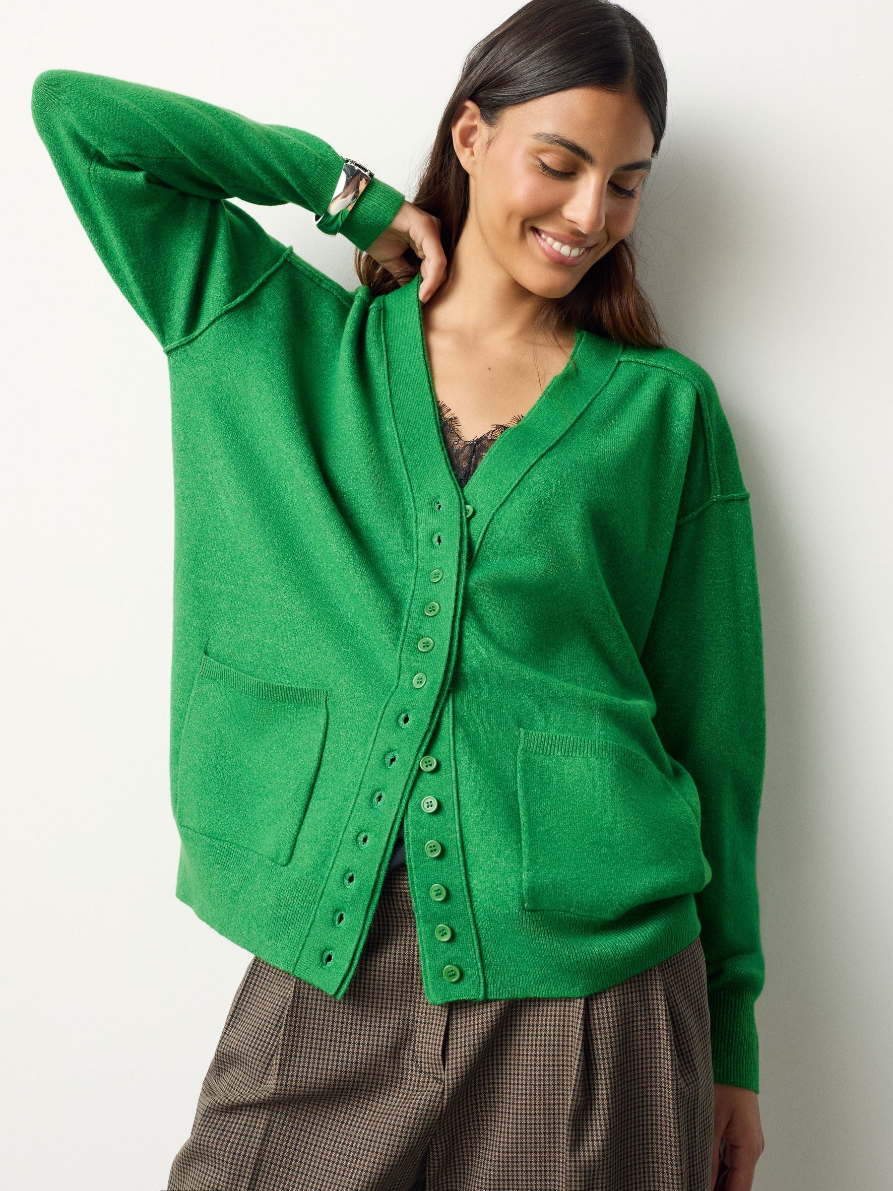 Buy Bright Green Supersoft V-Neck Cardigan With Pockets from Next USA