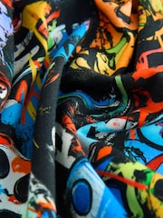 Black Graffiti Controller Relaxed Fit Short Sleeve All-Over Print T-Shirt (3-16yrs) - Image 3 of 4