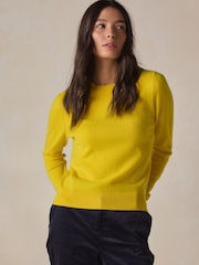 أصفر - كنزة من الكشمير 100% بياقة بحافة مستديرة من N.Premium - صورة 3 من 8