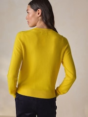 أصفر - كنزة من الكشمير 100% بياقة بحافة مستديرة من N.Premium - صورة 4 من 8