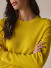 أصفر - كنزة من الكشمير 100% بياقة بحافة مستديرة من N.Premium - صورة 5 من 8