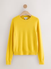 أصفر - كنزة من الكشمير 100% بياقة بحافة مستديرة من N.Premium - صورة 6 من 8