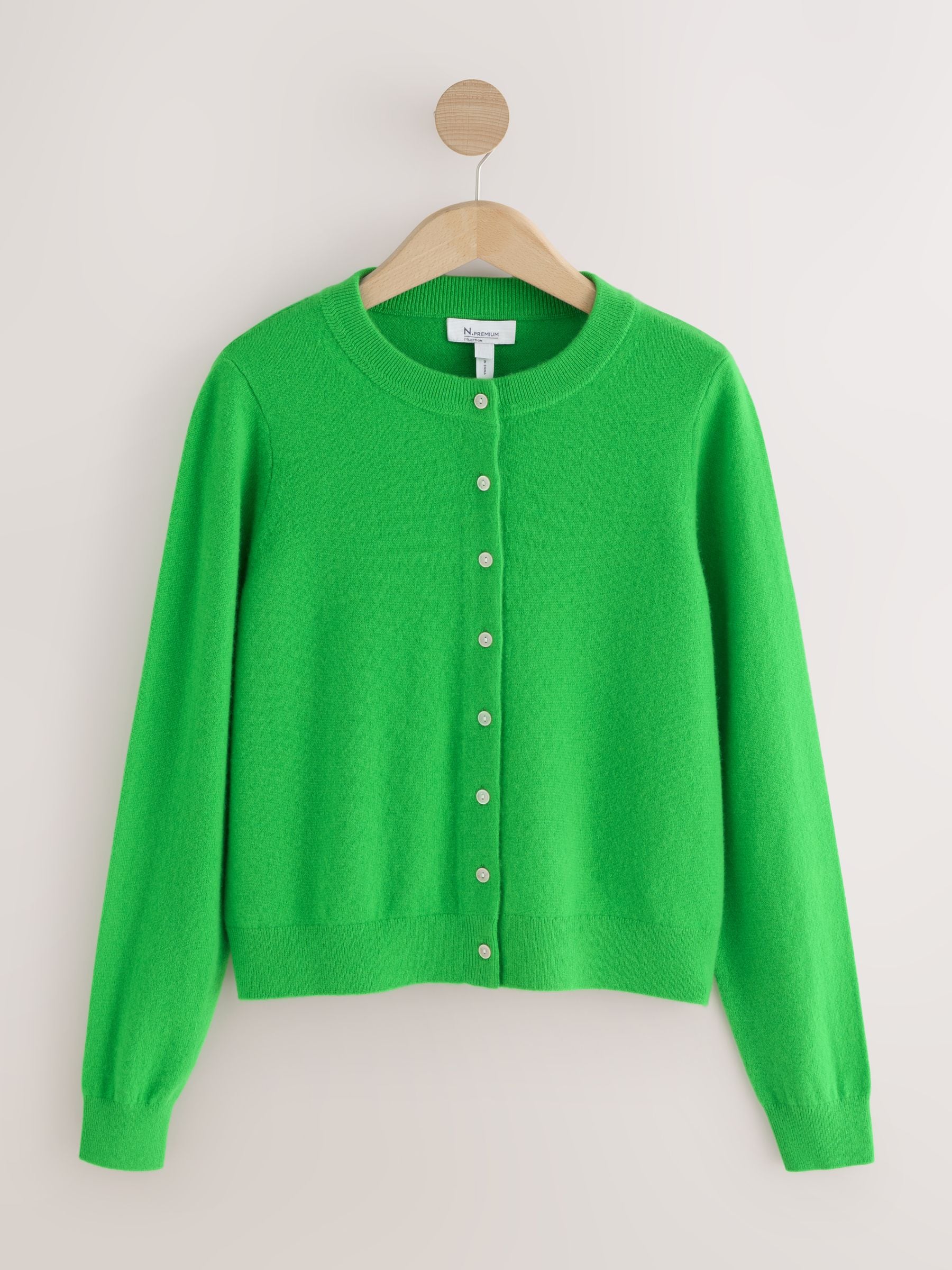 Cumpără Verde - Cardigan N. Premium din cașmir 100% cu mânecă Cumpără Verde - Cardigan N. Premium din cașmir 100% cu mânecă