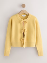 Yellow Supersoft Tie Front Knitted Cardigan - Image 1 of 3