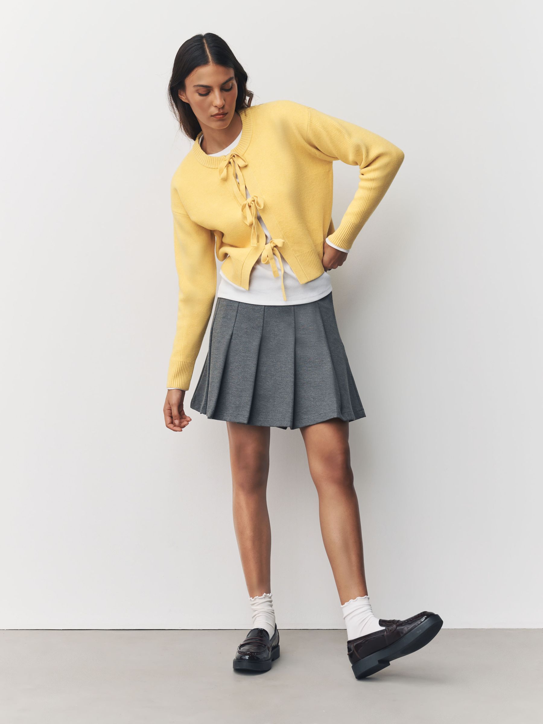 Buy Yellow Supersoft Tie Front Knitted Cardigan from Next USA