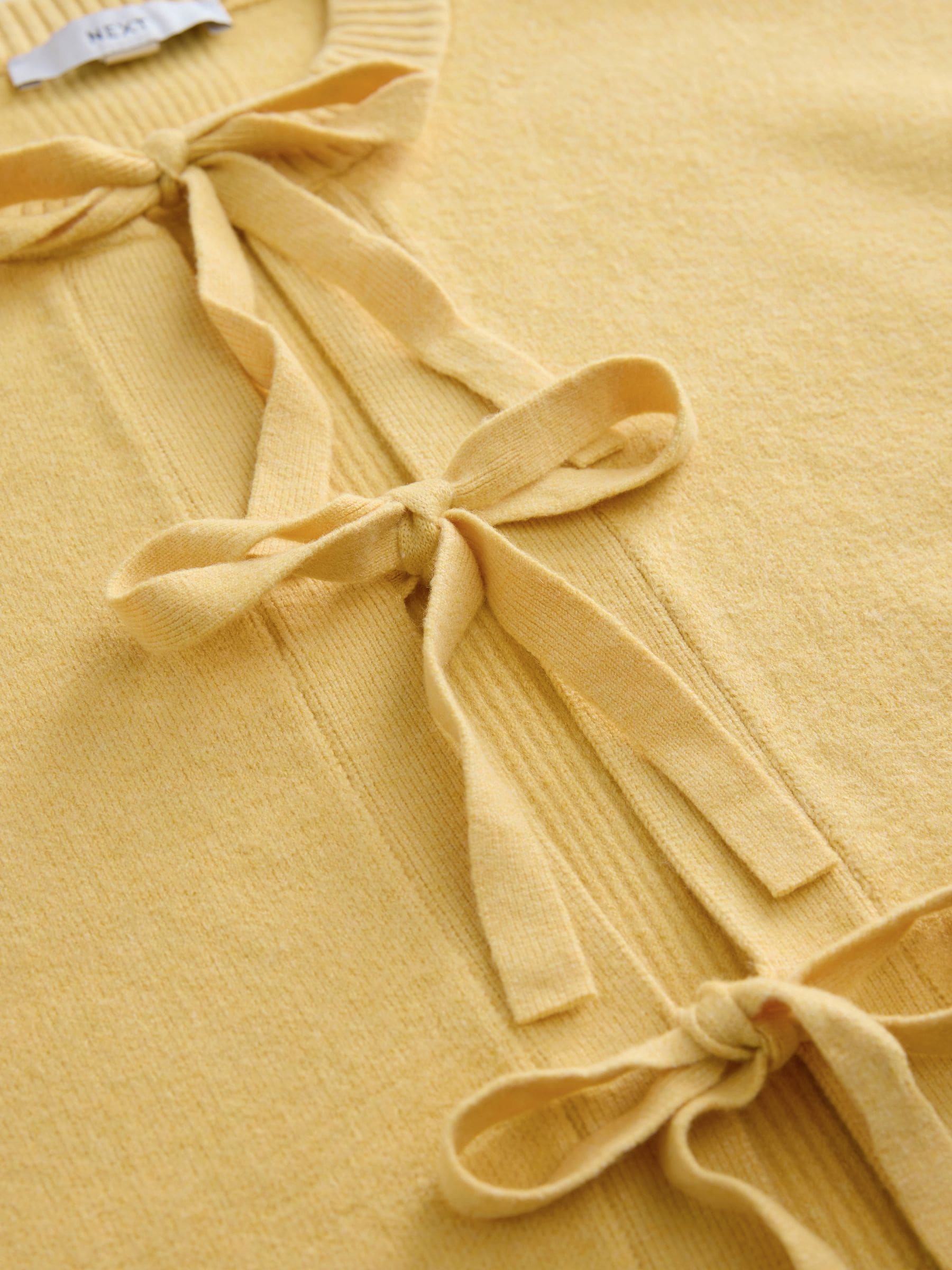 Buy Yellow Supersoft Tie Front Knitted Cardigan from the Next UK