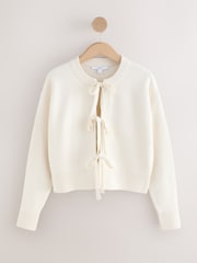 Ecru Supersoft Tie Front Knitted Cardigan - Image 1 of 3