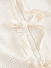 Ecru Supersoft Tie Front Knitted Cardigan - Image 3 of 3