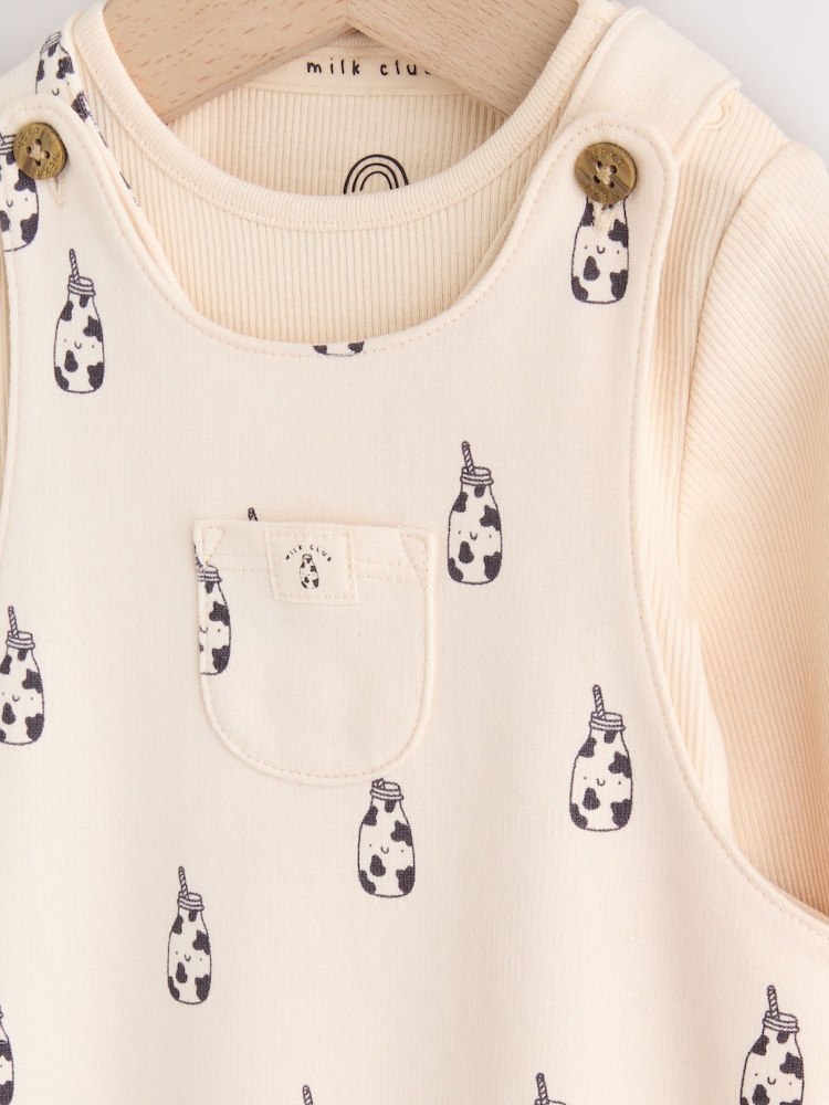 Klabu ya Maziwa ya Neutral - Jersey Dungarees and Bodysuits Baby Set (0mths-2yrs) - Picha 11 kati ya 11