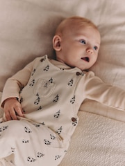 Klabu ya Maziwa ya Neutral - Jersey Dungarees and Bodysuits Baby Set (0mths-2yrs) - Picha 4 kati ya 11