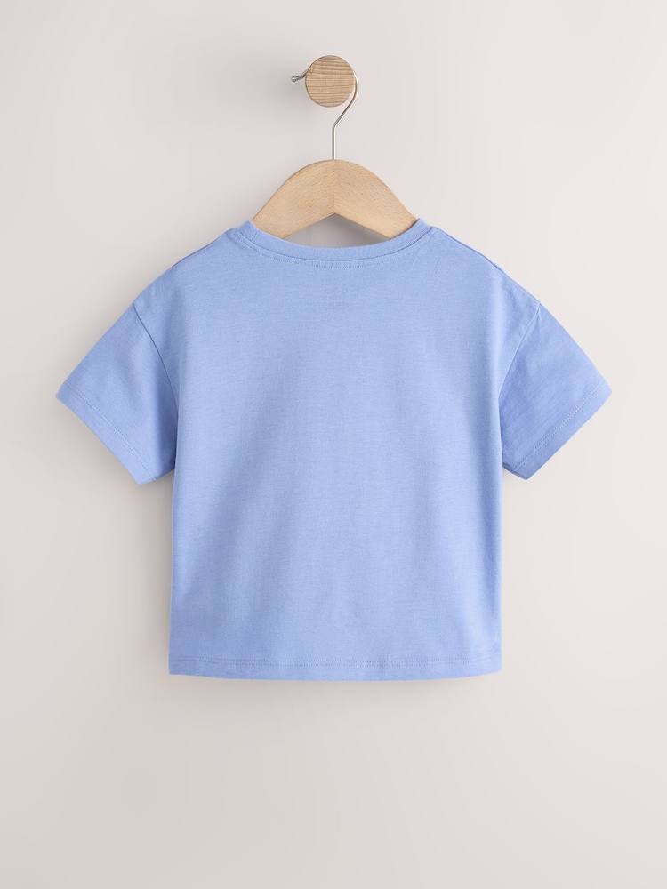 Blue Rainbow Flower - تيشرت بكم قصير بتصميم حقيبة (3شهور -7سنوات) - صورة 2 من 4