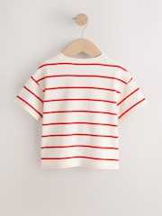 نقشة حيوان بفن ونمط مخطط بلون بيج فاتح/أحمر - Short Sleeve Bag T-Shirt (3mths-7yrs) - صورة 6 من 8