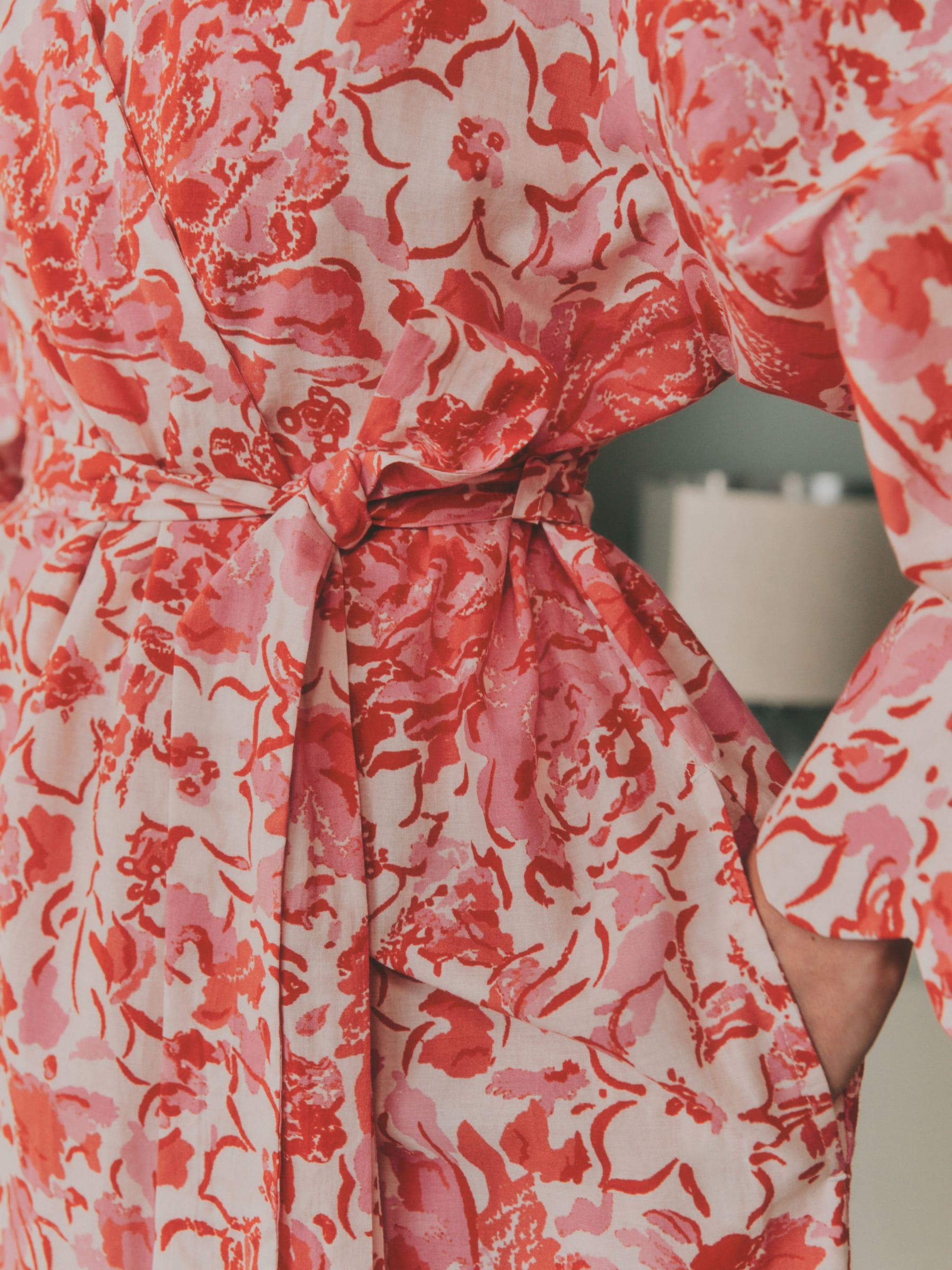 Buy Laura Ashley Pink Peony Cotton Scalloped Woven Robe from Next USA