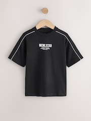 Black/White Relaxed Fit Short Sleeve T-Shirt (3-16yrs) - Image 5 of 8