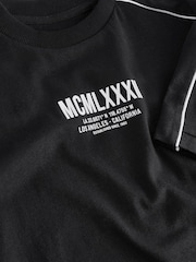 Black/White Relaxed Fit Short Sleeve T-Shirt (3-16yrs) - Image 7 of 8