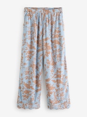 Laura Ashley Blue/ Brown Lloyd Print Viscose Dobby Button Through Pyjamas - Image 11 of 17