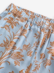 Laura Ashley Blue/ Brown Lloyd Print Viscose Dobby Button Through Pyjamas - Image 17 of 17