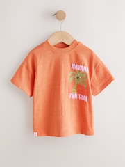 Orange Palm Tree Short Sleeve T-Shirt (3mths-7yrs) - Image 4 of 8