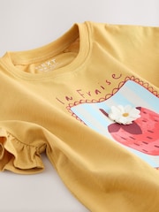 Ochre Yellow Strawberry Short Sleeve T-Shirt (3mths-7yrs) - Image 7 of 7
