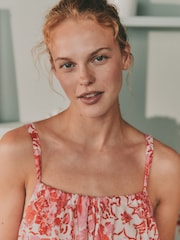 Laura Ashley Pink Peony Cotton Scalloped Slip Nightie - Image 5 of 5