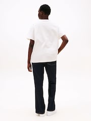 Tommy Hilfiger White Curve Logo Embroidery Crew Neck T-Shirt - Image 2 of 5