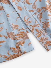 Laura Ashley Blue/ Brown Lloyd Print Viscose Dobby Scallop Edge Robe - Image 11 of 11