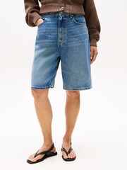Tommy Hilfiger Blue Heritage Straight Denim Bermuda Shorts - Image 1 of 4