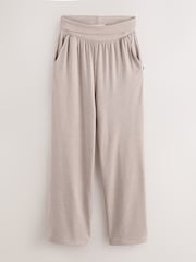 Laura Ashley Oatmeal Roll Top Wide Leg Yoga Trousers - Image 1 of 4