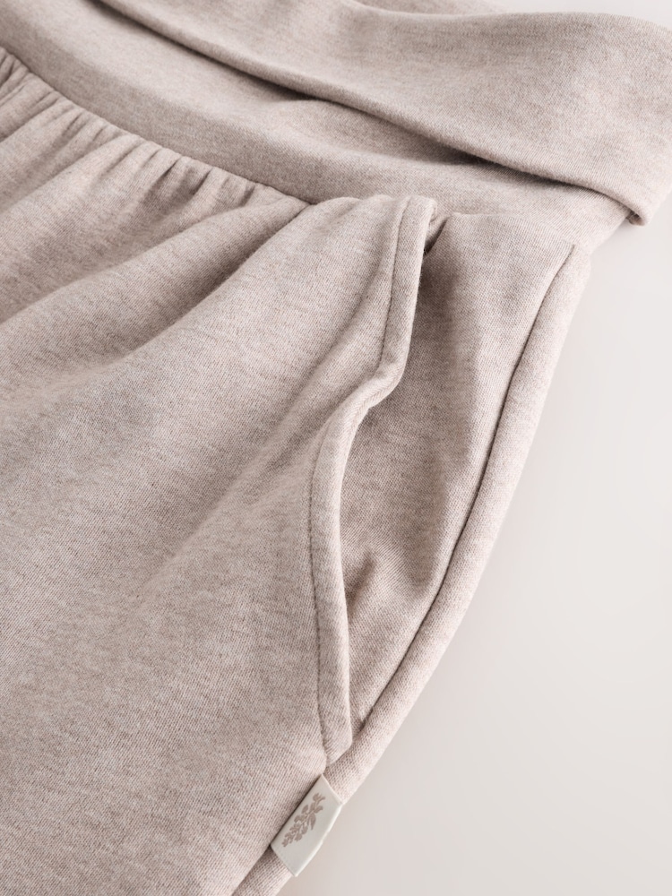 Laura Ashley Oatmeal Roll Top Wide Leg Yoga Trousers - Image 2 of 4