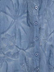 River Island Blue Petite Floral Print Embroidered Shirt - Image 5 of 6